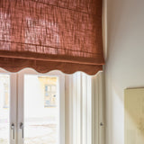 Scalloped Edge Linen roman blind - Terracotta/off-white