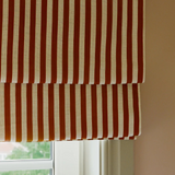 Stripe Linen Roman Blind - Burgundy - Blackout Lined