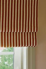 Stripe Linen Roman Blind - Burgundy - Blackout Lined