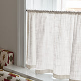 Linen Wave Ruffle Café Curtain - Off White
