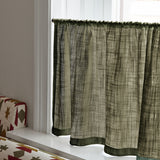Linen Wave Ruffle Café Curtain - Khaki