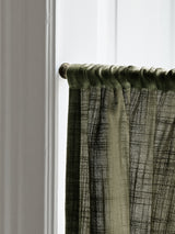 Linen Wave Ruffle Café Curtain - Khaki