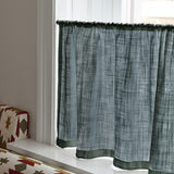 Linen Wave Ruffle Café Curtain - Petrol