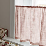 Linen Wave Ruffle Café Curtain - Pink