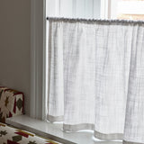 Linen Wave Ruffle Café Curtain - Pure White