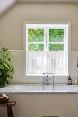 Sheer Linen café curtain - off-white