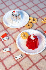 Christmas pudding glass tree ornament, red