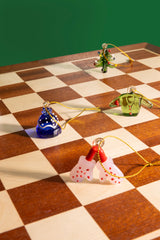 Noel glass tree ornament, set of 3