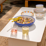 Flora water glass, red & green, set of 2