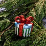 Gift hand-painted glass tree ornament, green