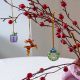 Merry glass tree ornament, set of 3