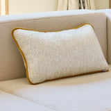 Bouclé cushion mini - Off white/Mustard