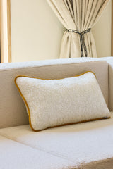 Bouclé cushion mini - Off white/Mustard