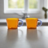 Duet glass mugs, amber & lavender, set of 2 (2 left)