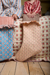 Att Pynta x Yonder Christmas stocking, pink and green check, pre-order