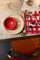 Sera napkin red check, set of 2