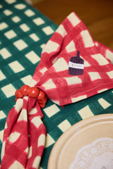 Sera napkin red check, set of 2