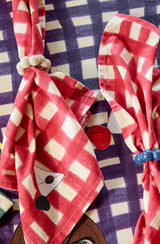 Sera napkin red check, set of 2