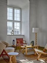 Ollie teak and leather lounge chair