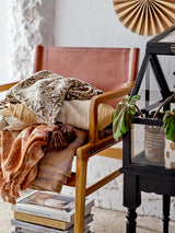Ollie teak and leather lounge chair