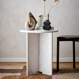 Jasmia side table, White Marble - 2 in stock