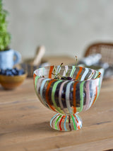 Savya mouth blown stripe glass bowl (last 1)