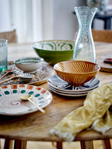 Shama hand painted glazed stoneware plate, orange