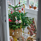 Zwirl mouth-blown glass bauble, candy stripe - Set of 2