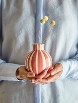 Fian ceramic vase, orange stripe