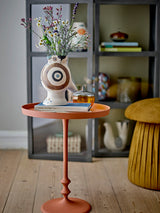 Anjou terracotta red metal side table (2 in stock)
