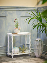 Bia White Side Table, Pine