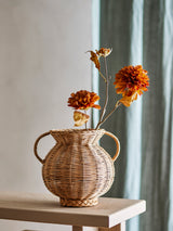 Uni rattan vase with glass insert, pre-order