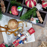 Kota hand-painted glass bauble, red