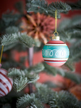 Kota hand-painted glass bauble, blue