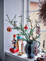 Kota hand-painted glass bauble, blue