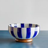 Shakti hand painted indigo glazed stoneware bowl, large