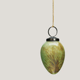 Alba handmade glass decorative egg, moss green