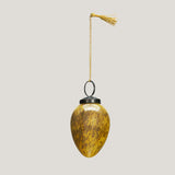 Alba handmade glass decorative egg, mustard