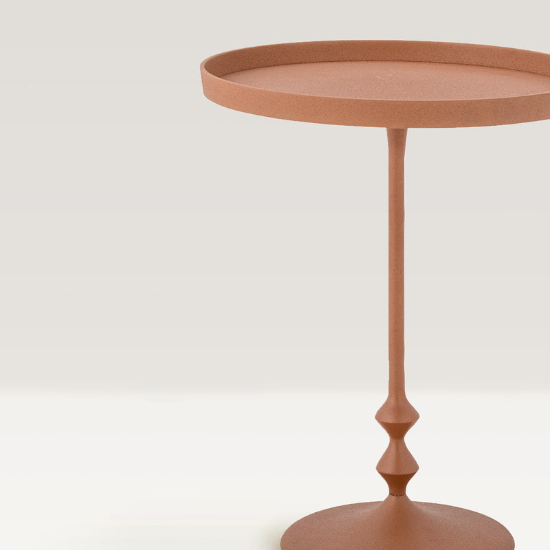 Anjou terracotta red metal side table