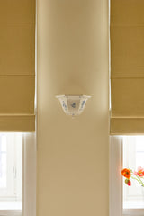 Linen roman blind - Oat Yellow - Blackout Lined