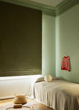 Linen roman blind - Khaki - Blackout Lined