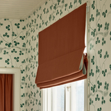 Linen roman blind - Terracotta - Blackout Lined