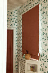 Linen roman blind - Terracotta - Blackout Lined
