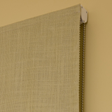 Scalloped Edge Linen Roman Blind - Olive green - Blackout Lined