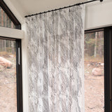 Embroidered Voile sheer curtain - White
