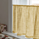 Linen Wave Ruffle Café Curtain - Oat Yellow
