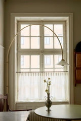 Sheer Linen Café Curtain With Rings - Off White