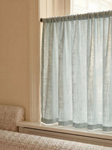 Linen Wave Ruffle Café Curtain - Dove Blue