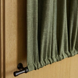 Linen café curtain, double pole - Khaki