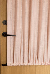 Linen café curtain, double pole - Dusty Pink